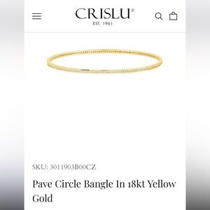 Pave CZ Circle Bangle In 18kt Yellow Gold.